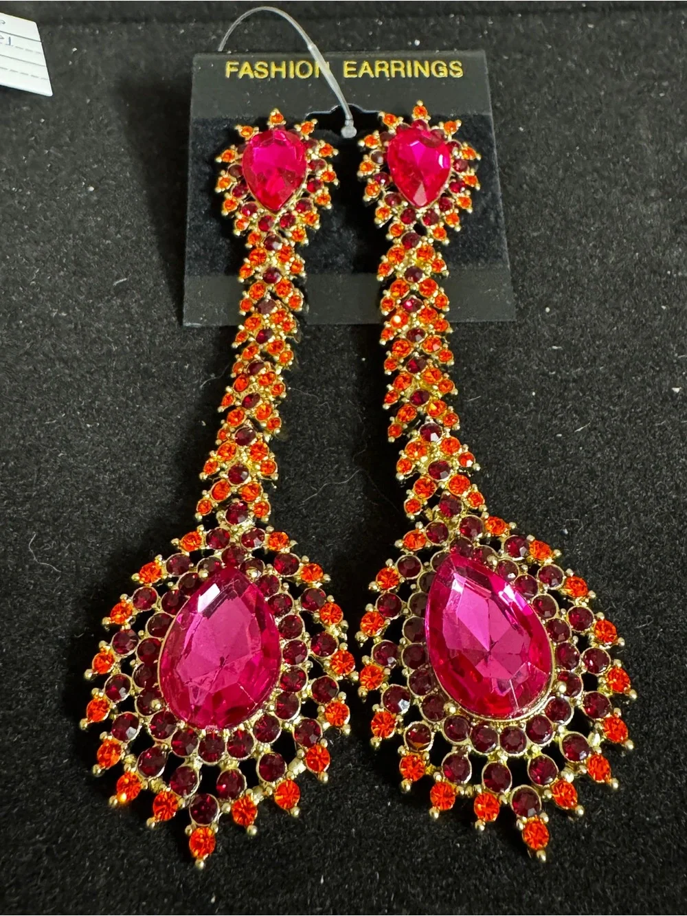 Fashion Earrings Women’s Hot Pink Teardrop Dangle Earrings